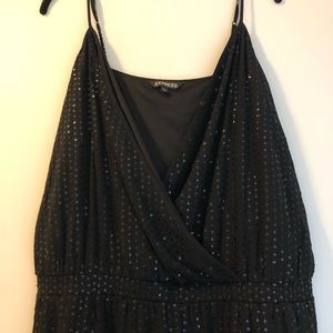 Express black sequin jumpsuit size 12